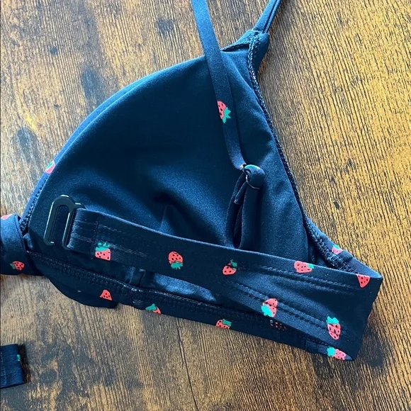 NWT Madewell Tie Front Top Fresh Strawberries Bikini - High-Waited Bottom  -S - Picture 11 of 16